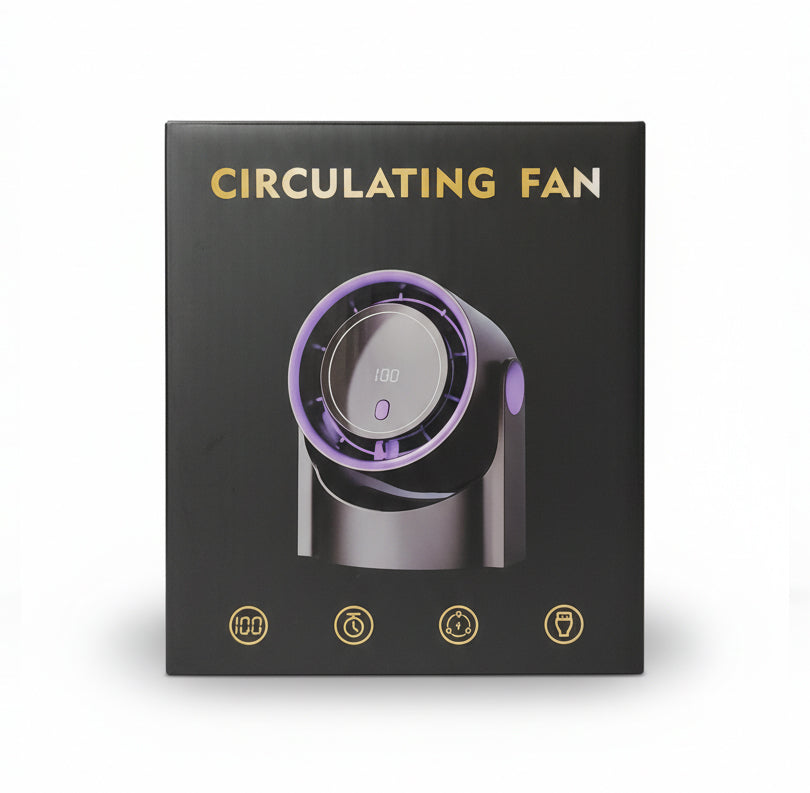 Ventilador Circulador de Aire de Escritorio con Display Digital y Luz LED
